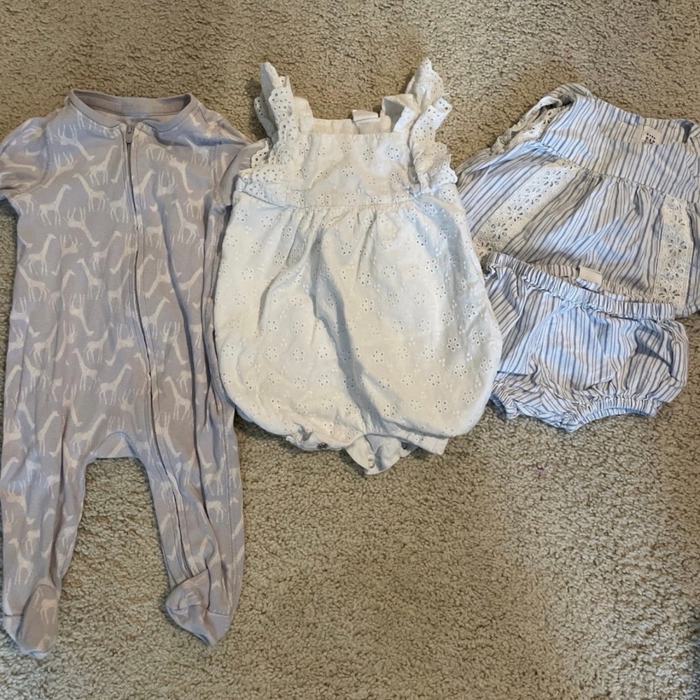 GAP Baby Striped Clothing Set in Blue and White